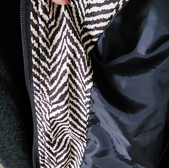 Vintage Fresh Vest Women's Black Beige Chevron Full Zip Pockets Sz 1X - Picture 9 of 11